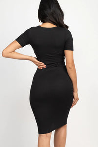 Thumbnail for Ribbed Bodycon Midi Dress (CAPELLA)