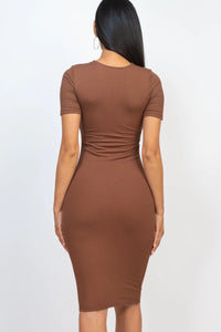 Thumbnail for Ribbed Bodycon Midi Dress (CAPELLA)