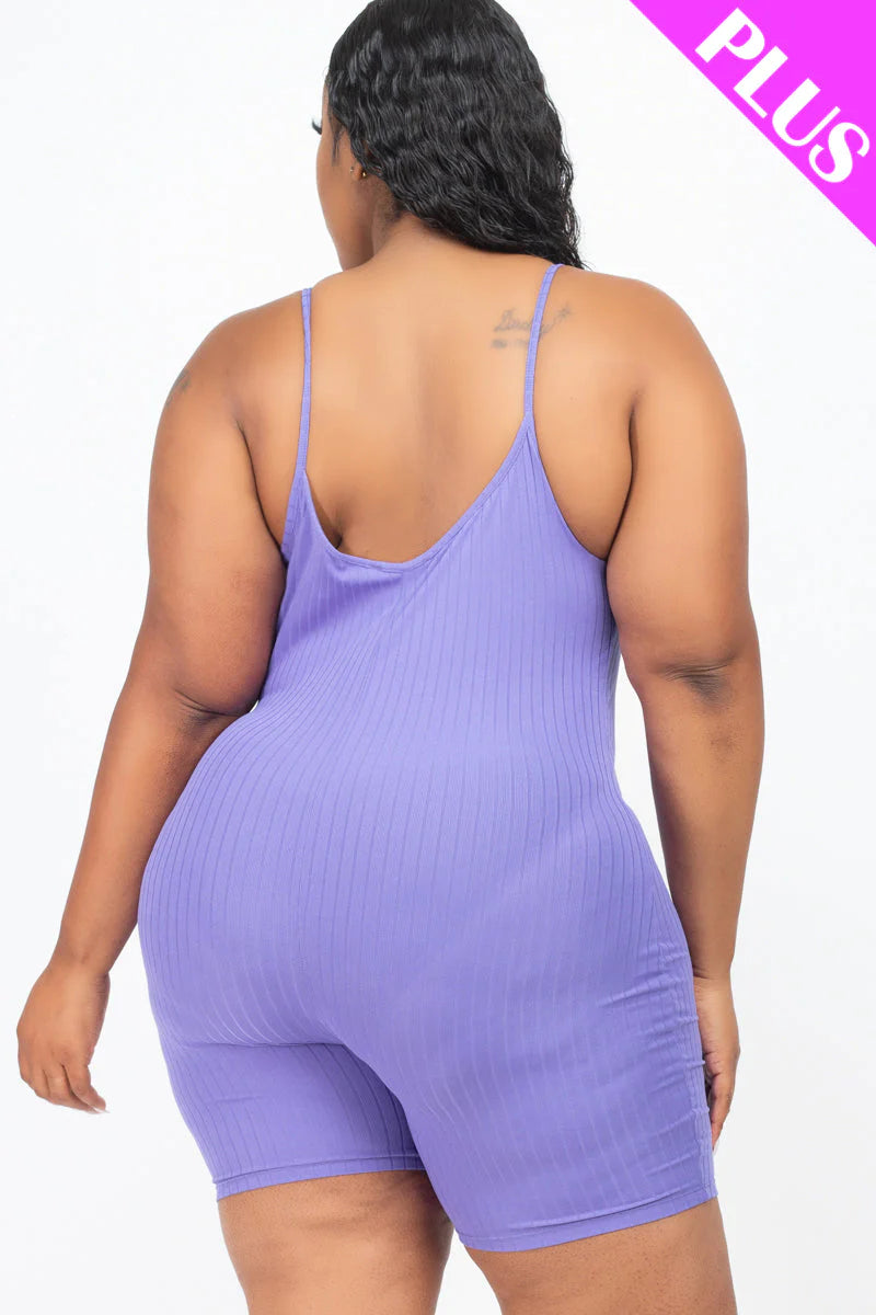 Plus Ribbed Bodycon Romper (CAPELLA)