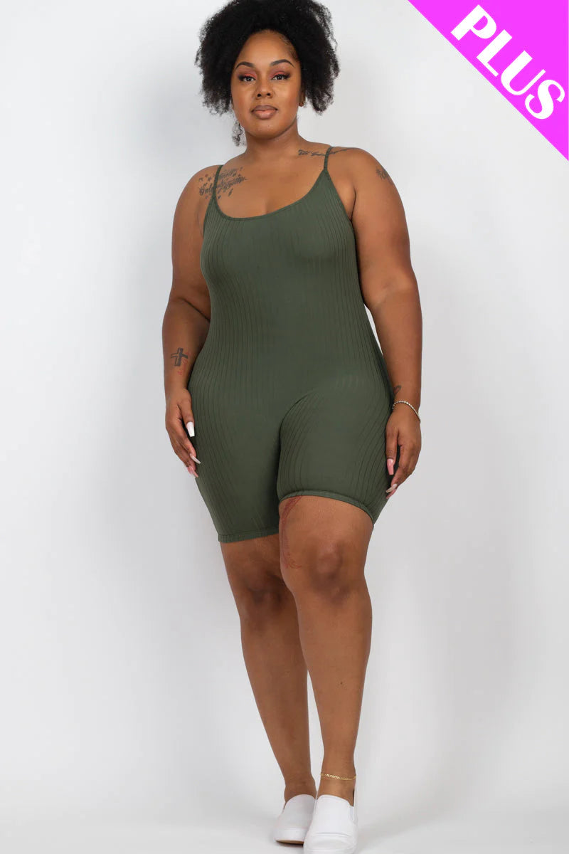 Plus Ribbed Bodycon Romper (CAPELLA)