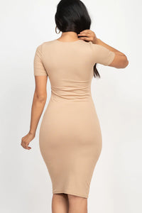 Thumbnail for Ribbed Bodycon Midi Dress (CAPELLA)