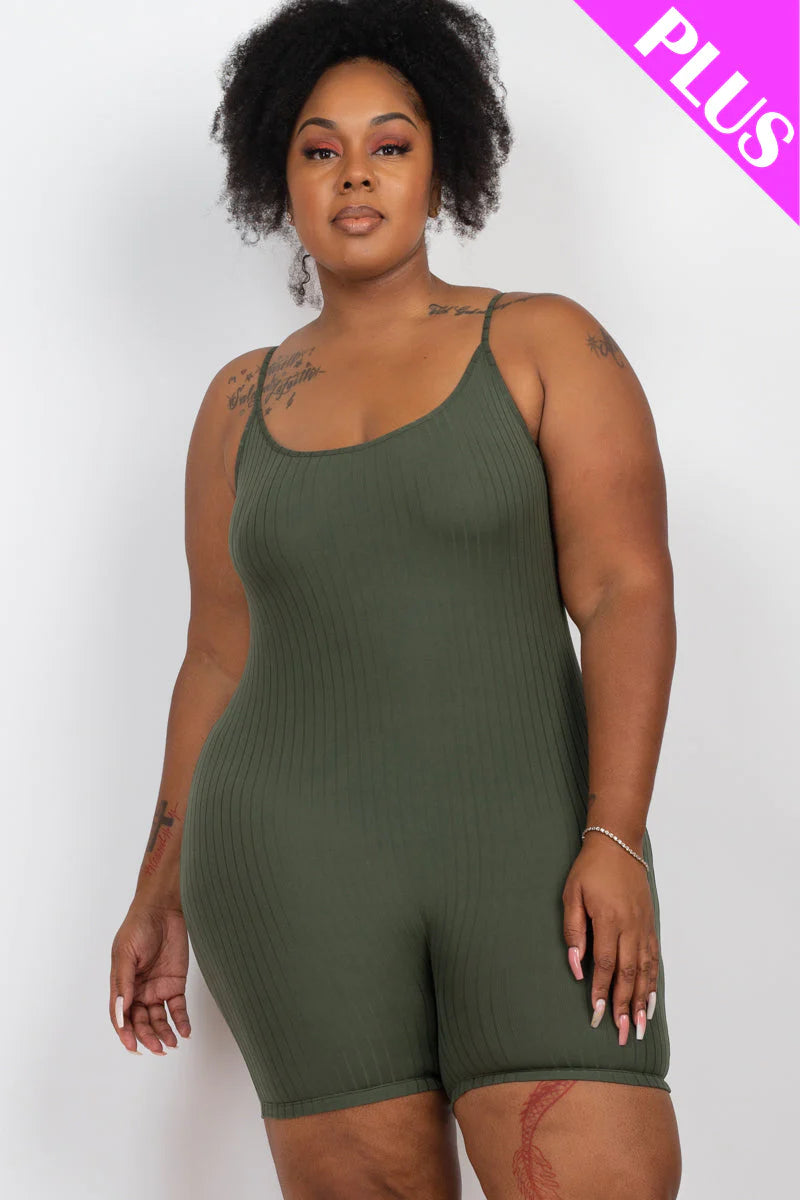 Plus Ribbed Bodycon Romper (CAPELLA)