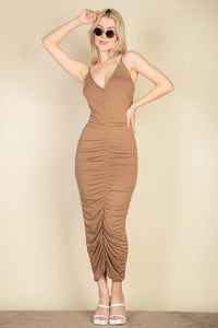 Thumbnail for Cami Ruched Bodycon Midi Dress (CAPELLA)