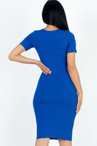 Thumbnail for Ribbed Bodycon Midi Dress (CAPELLA)