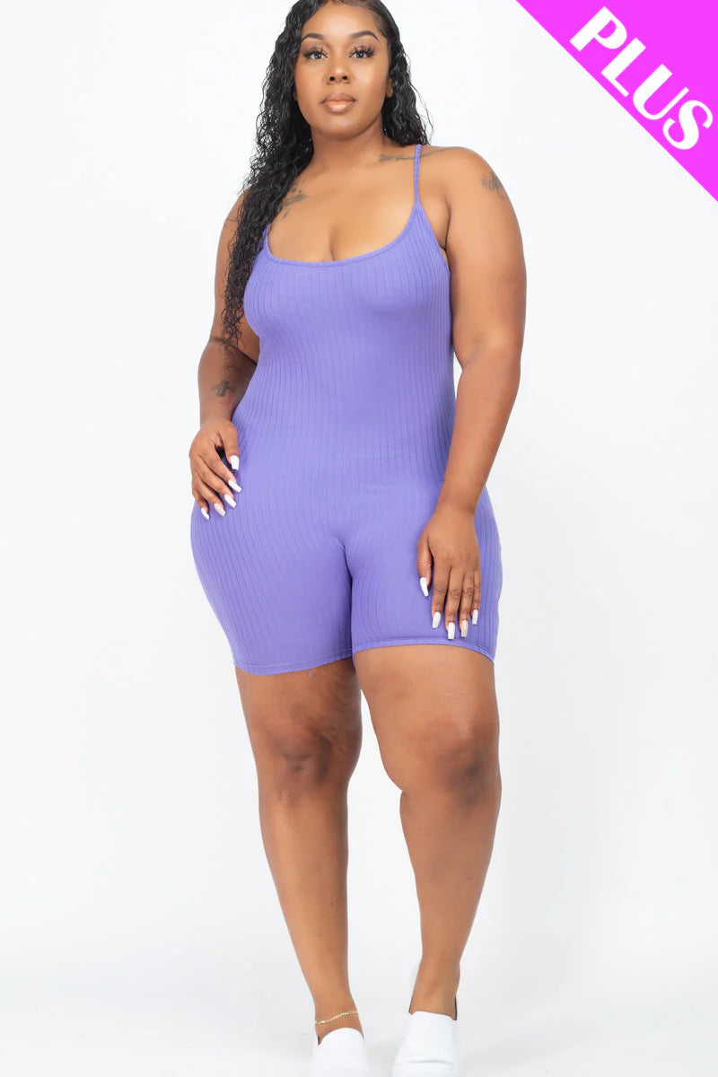 Plus Ribbed Bodycon Romper (CAPELLA)