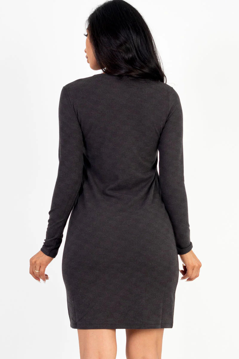 Ribbed Long Sleeve Midi Dress (CAPELLA)