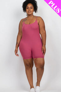 Thumbnail for Plus Ribbed Bodycon Romper (CAPELLA)