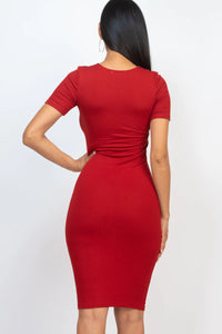 Thumbnail for Ribbed Bodycon Midi Dress (CAPELLA)