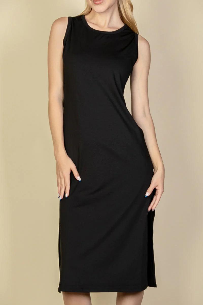 Side Slit Sleeveless Midi Dress (CAPELLA)