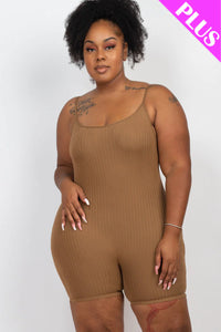 Thumbnail for Plus Ribbed Bodycon Romper (CAPELLA)